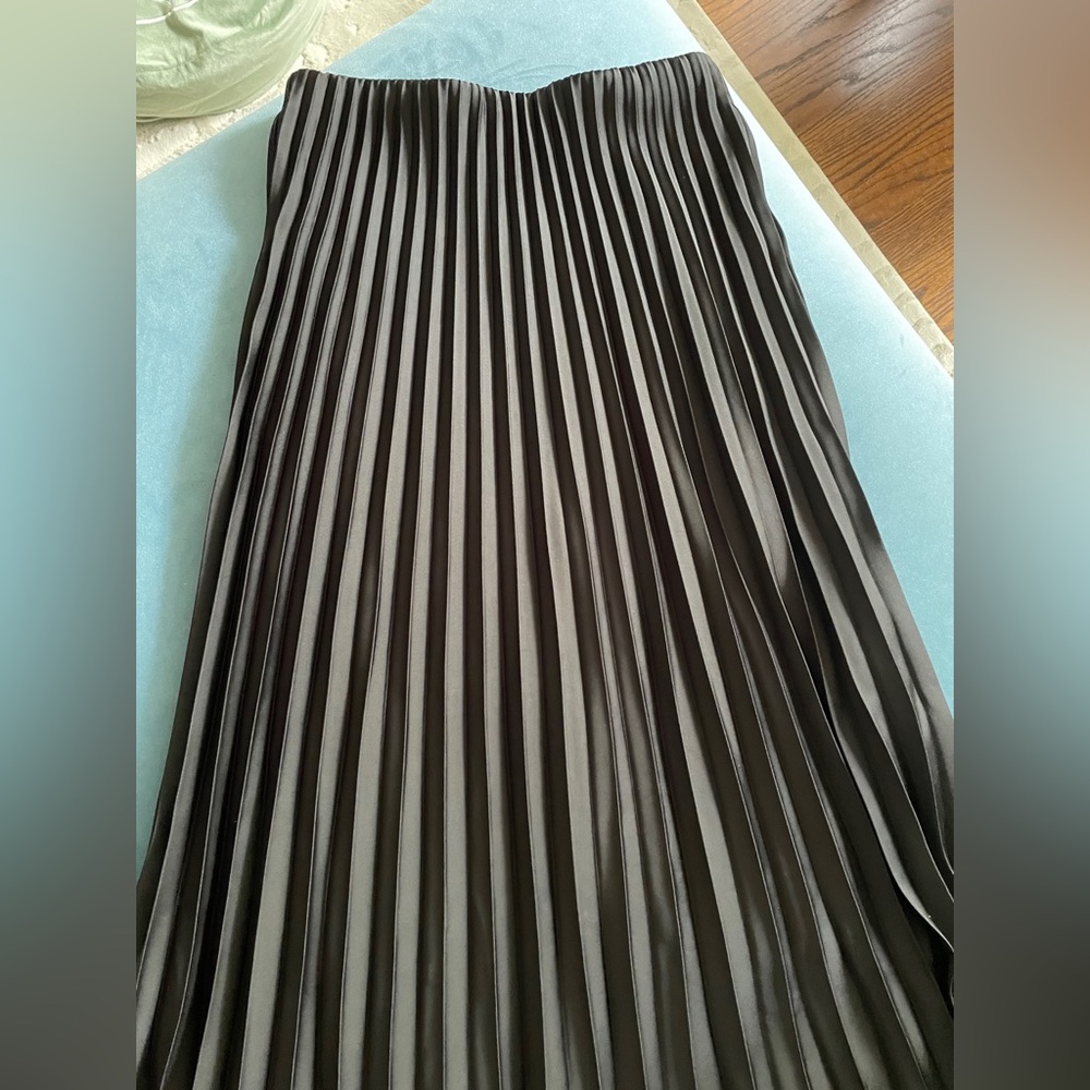 J. Crew Black Pleated Women's Midi Skirt